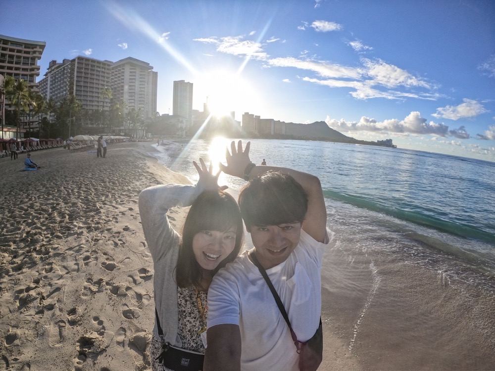 GoPro Hero7 初心者セット☆ホノルルの朝のビーチで自撮り撮影❤︎