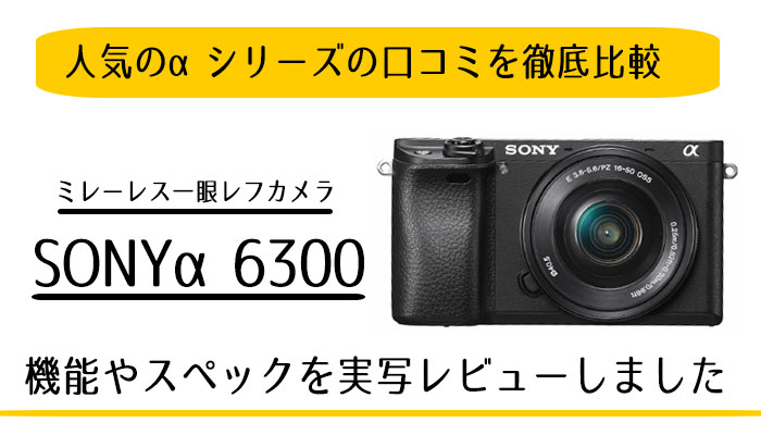 口コミ Sony 人気のミラーレス一眼レフカメラa6300を徹底レビュー Rentryノート