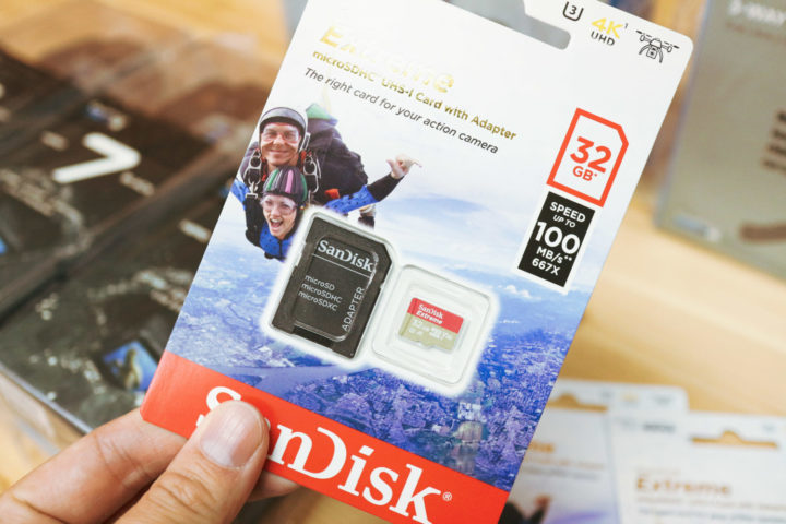 GoProに使えるSANDISKのSDカード