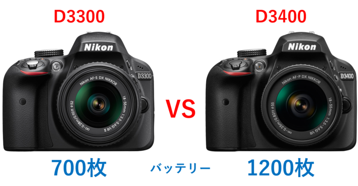 D3300とD3400のバッテリー比較画像