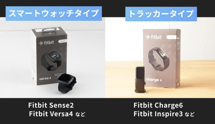 Fitbitはスマートウォッチとトラッカーの2タイプ