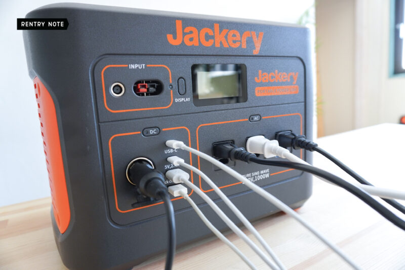Jackery1000 充電　端子　8個同時