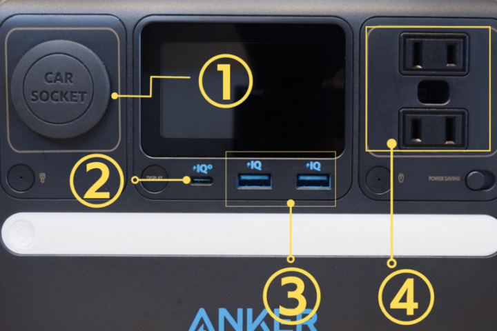 Anker 521 Portable Power Station 接続端子