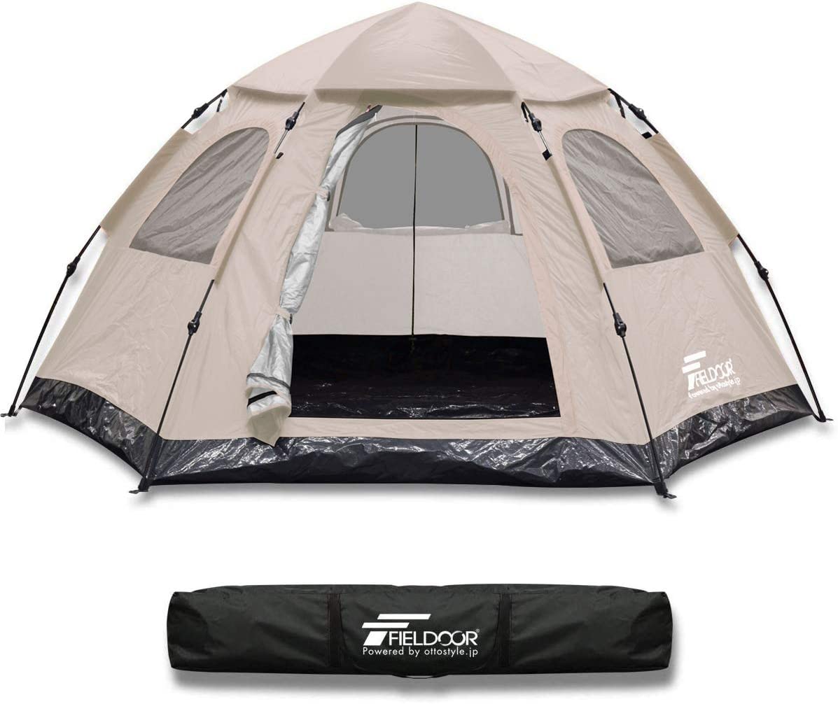 テント野外キャンプは雨対策に厚い3-4人全自動です! - アウトドア