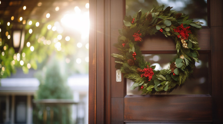 クリスマスリースを玄関に飾る意味は？
